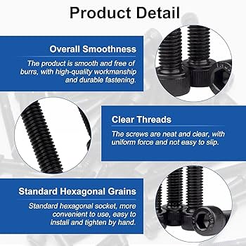 Amazon | Jutagoss 50個 M16 x 50mm 六角穴付きボルト 12.9